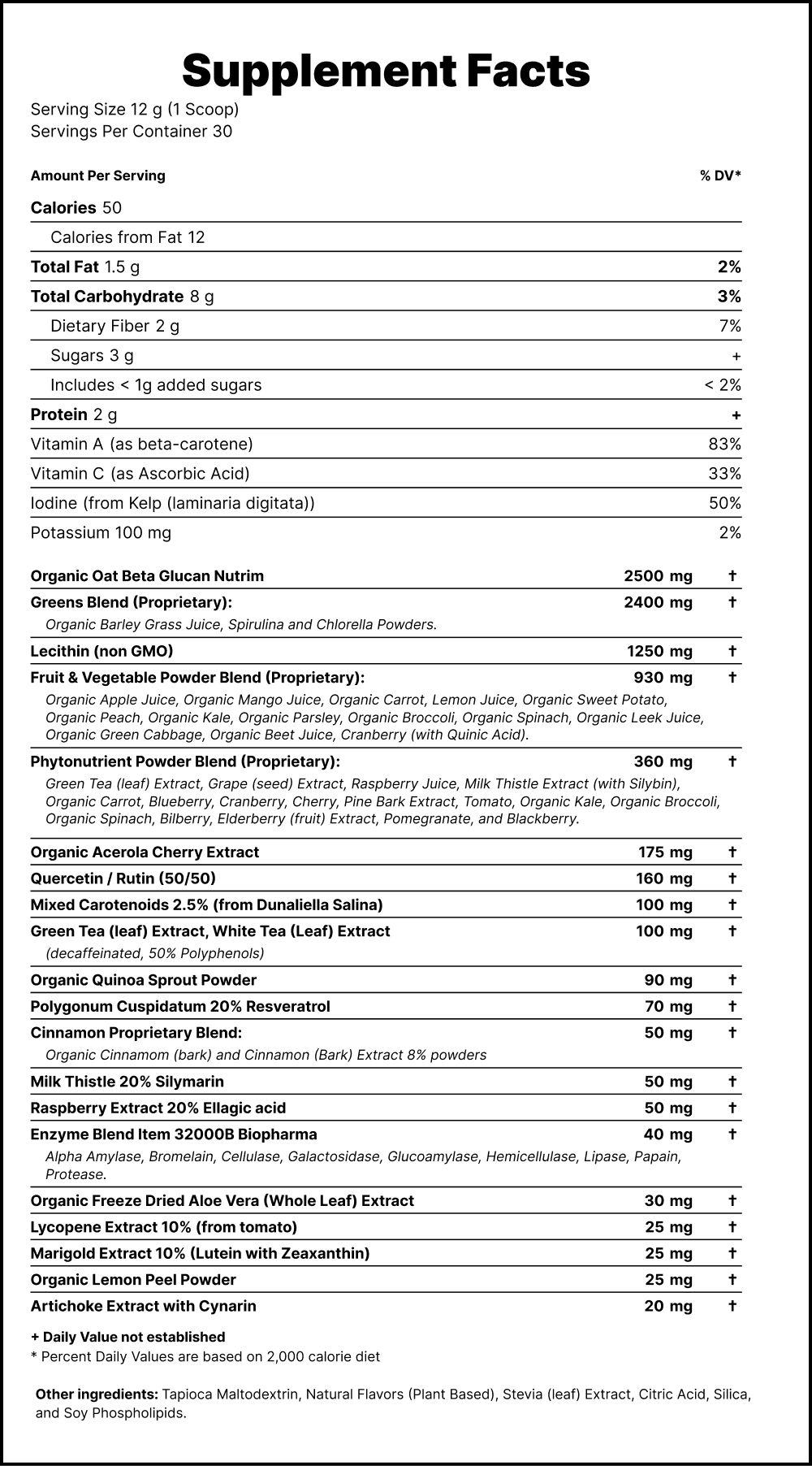 View Nutrition Label