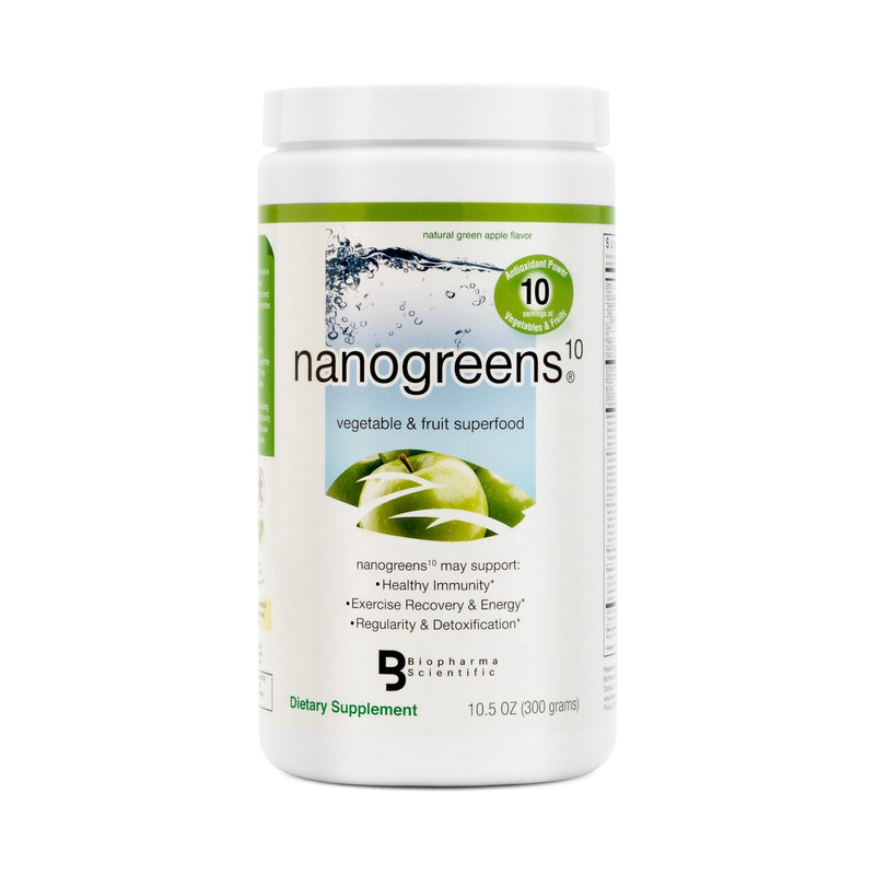 NanoGreens10 green apple, current label