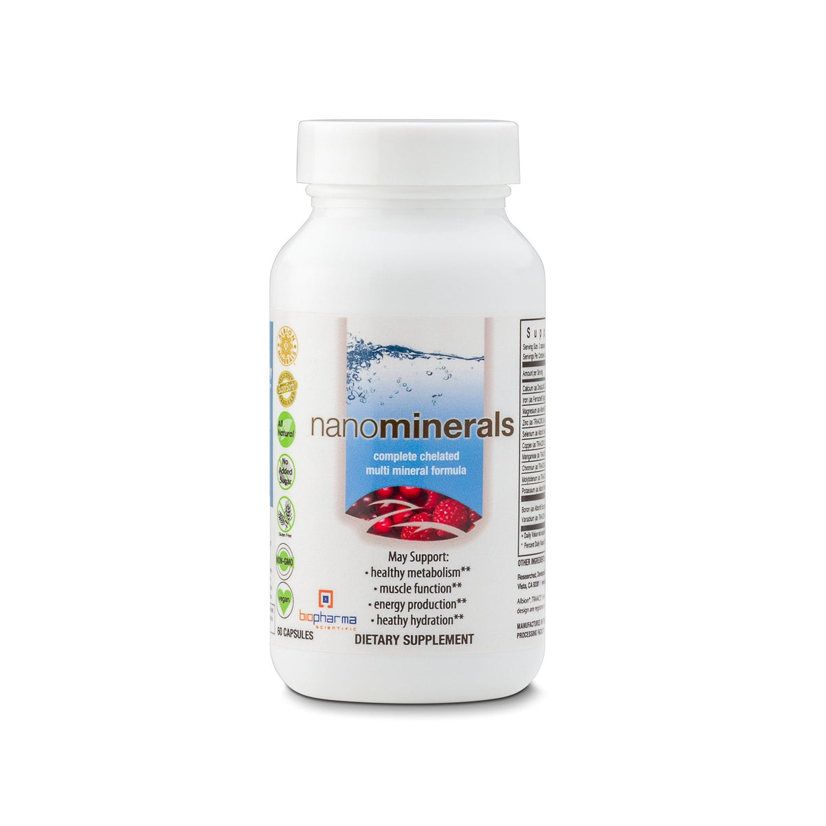 nanoMINERALS capsules bottle
